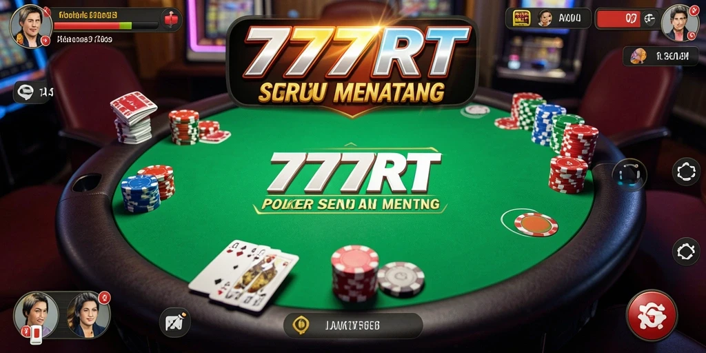 Tampilan utama gameplay Poker di 777RT yang menarik.