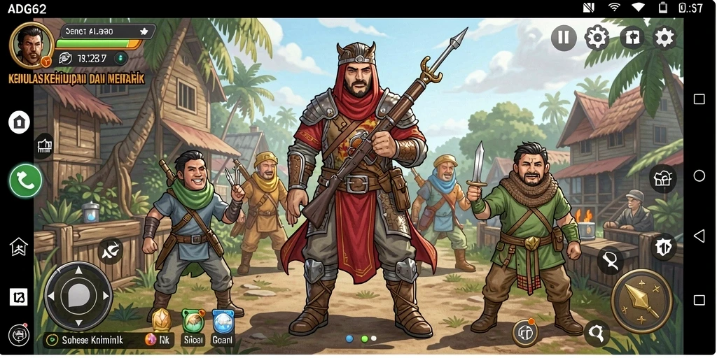 Tampilan gameplay ADG62 menunjukkan interaksi karakter yang menarik.