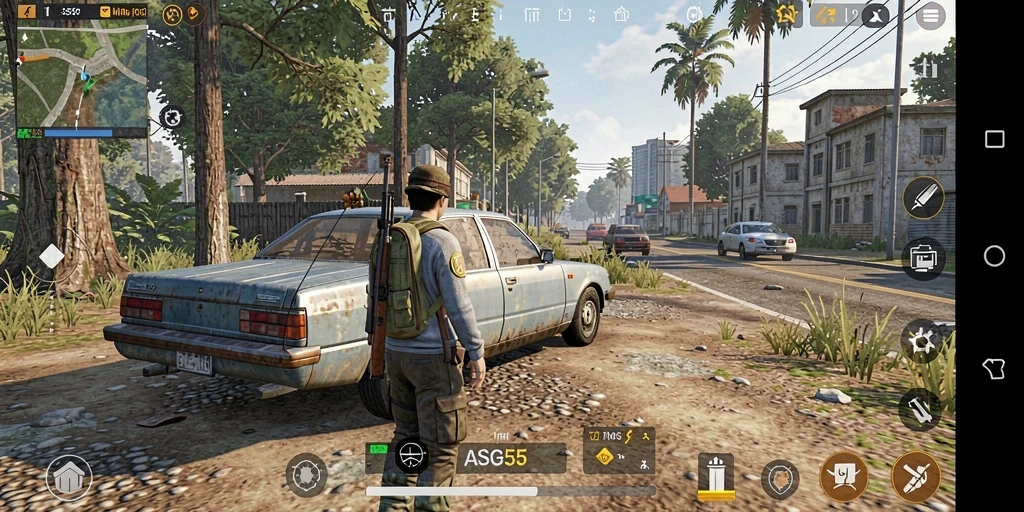 Tampilan gameplay ASG55 yang menarik dengan fitur simulasi yang mendalam.