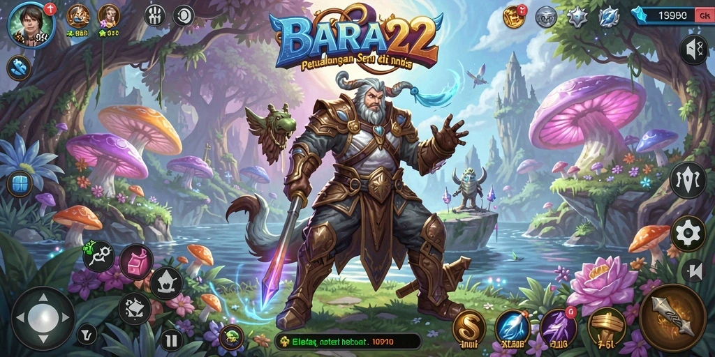 Tampilan gameplay BARA22 yang menakjubkan di dunia petualangan.