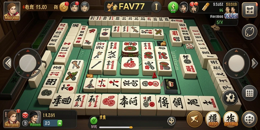Tampilan antarmuka menarik dari gameplay Mahjong FAV77.