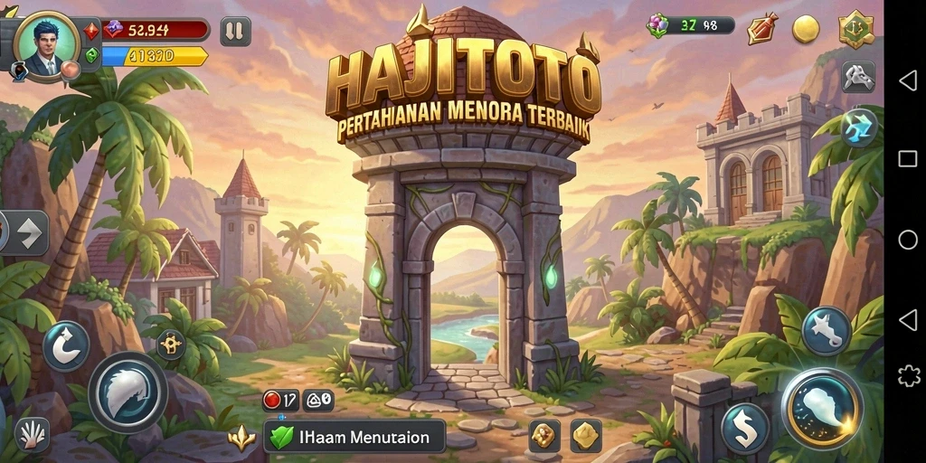 Tampilan seru dalam permainan Tower Defense HAJITOTO.