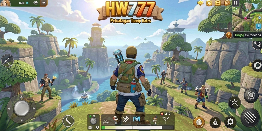 Tangkapan layar gameplay dari HW777 yang menampilkan eksplorasi dunia terbuka.