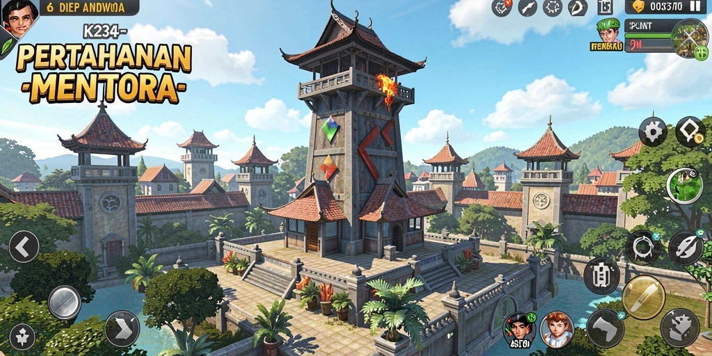 Tampilan gameplay K234 yang menegangkan dalam pertempuran Tower Defense.