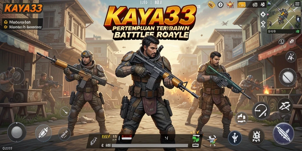 Tampilan gameplay intens dalam KAYA33 saat pertempuran Battle Royale.