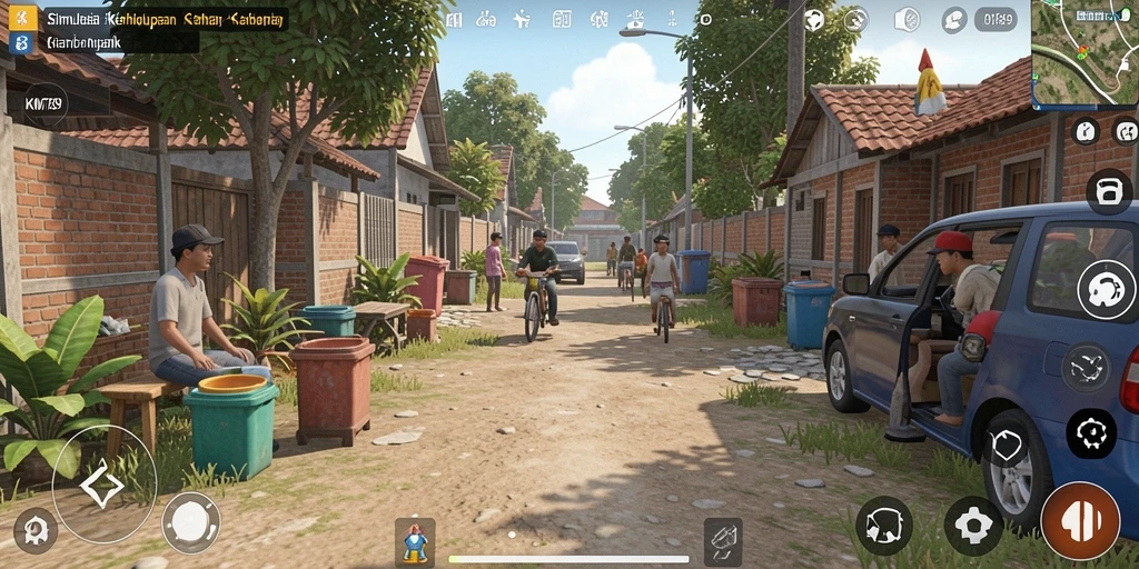 Tampilan gameplay KM789 dengan simulasi interaksi yang realistis.