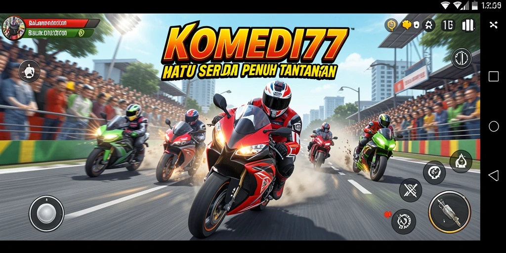 Gameplay seru balapan motor di KOMEDI77.