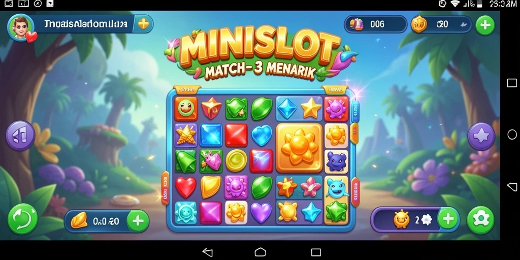 Gameplay seru di MINISLOT dengan desain berwarna-warni.