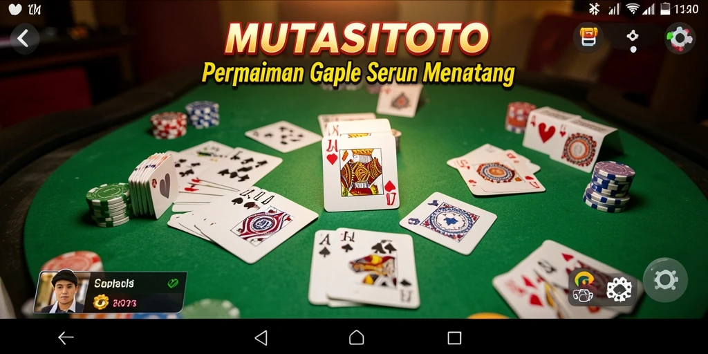 Tampilan menarik dari gameplay Gaple di MUTASITOTO.