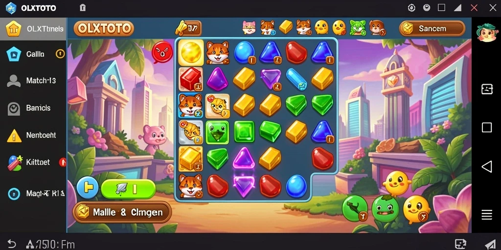 Tangkapan layar gameplay OLXTOTO menampilkan aksi mencocokkan yang seru.
