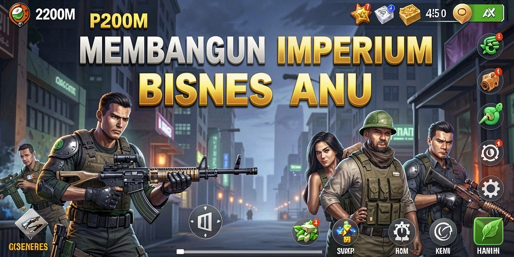 Screenshot gameplay P200M menampilkan aksi membangun bisnis Tycoon.