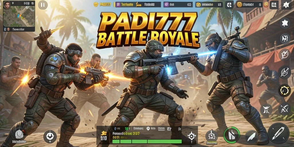 Gameplay seru PADI777 dengan aksi Battle Royale yang mendebarkan.
