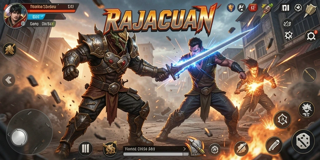 Screenshot dari gameplay Action yang mendebarkan di RAJACUAN.