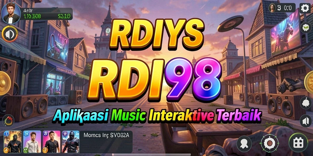 Tampilan utama RDI88 menampilkan gameplay musik yang seru.