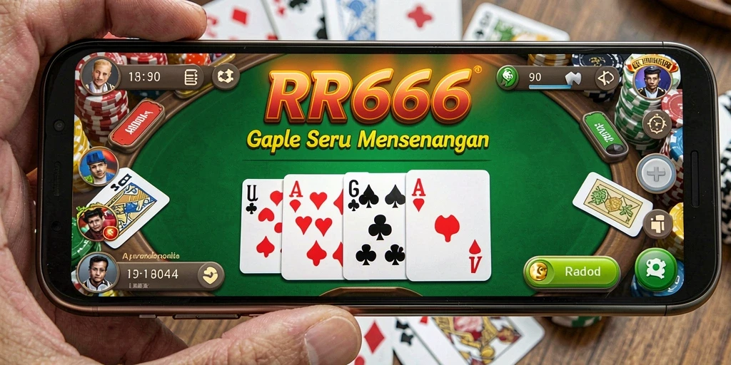 Tampilan gameplay Gaple yang menarik dan interaktif di RR666.