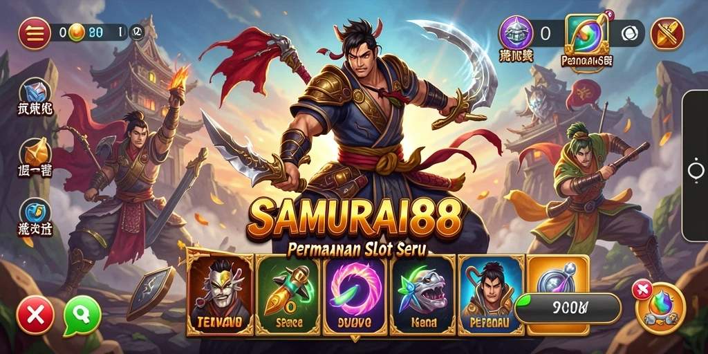 Tampilan menarik dari gameplay SAMURAI88 dengan simbol samurai yang memukau.