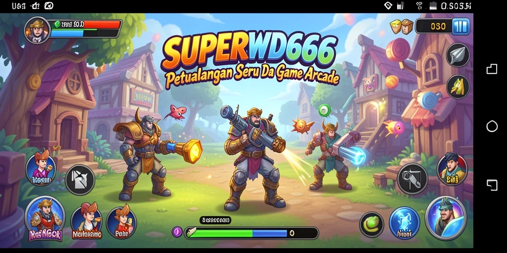 Tangkapan layar gameplay SUPERWD666 yang menunjukkan aksi seru dalam permainan Arcade.