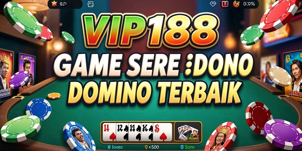 Tangkapan layar utama VIP188 menampilkan gameplay seru Domino.