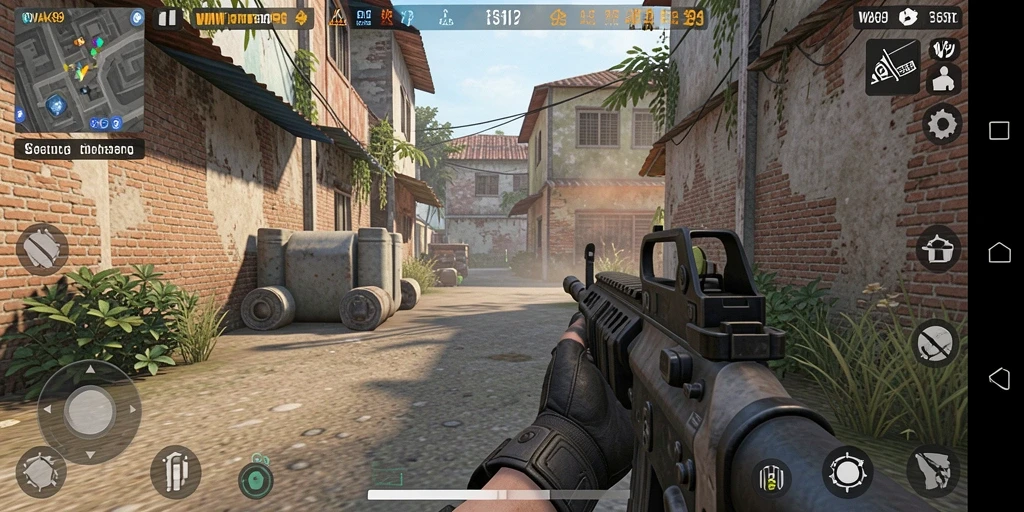 Screenshot utama WAK89 menampilkan aksi pertempuran FPS yang intens.